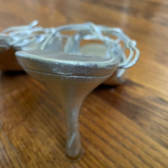 Manolo Blahnik Silver Strappy Sandals, Size 39.5 EU - Picture 14 of 16